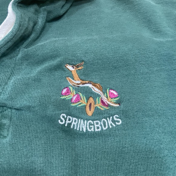 Vintage 90s Barbarian Rugby Shirt South Africa Springboks Men's Large Green - Picture 2 of 11